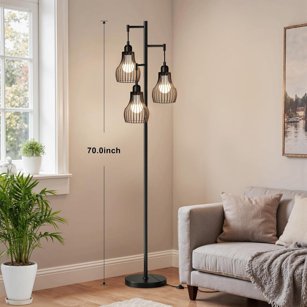 Ziisee Dimmable Floor Lamps for Living Room, Farmhouse Tree Standing Tall Lam...