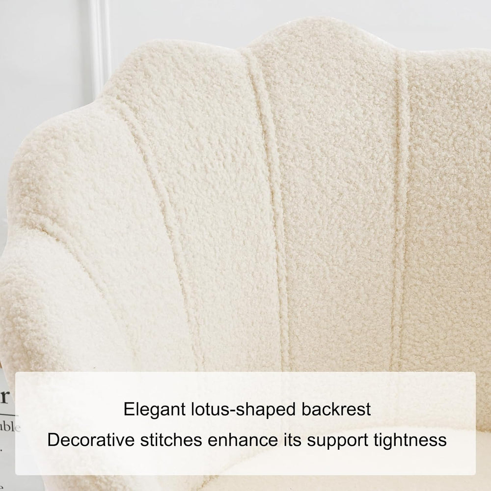 Furnimart Vanity Chair with Back, Shell Accent Chair for Living Room, Criss C...