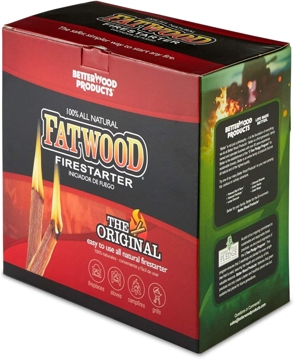 BetterWood Products Natural Pine Fatwood Fire Starter Burlap Bag, 10 Lb