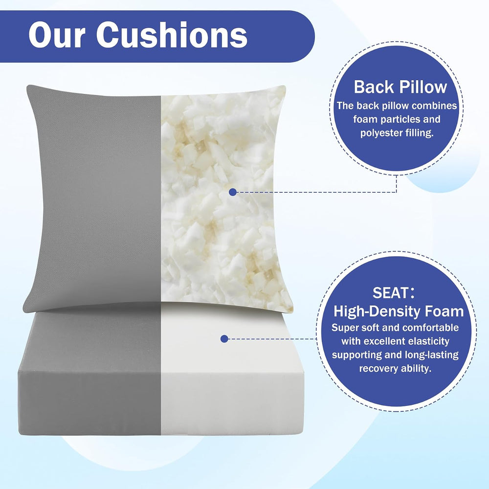 IASEAHK Outdoor Seat Cushion Set, Waterproof & Fade Resistant Patio Chair...