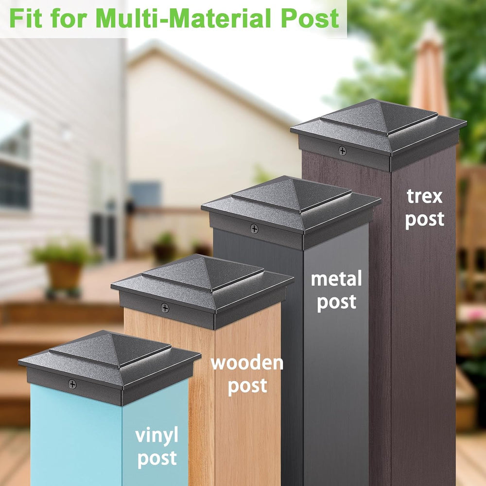 10 Pack 4x4 Post Caps, Aluminum Fence Post Cap for True 3.5"x3.5" W...