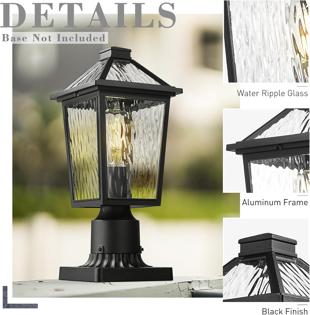 zeyu 13.4 Inch Outdoor Patio Post Lighting, Exterior 2 Pack Post Light Fixtur...