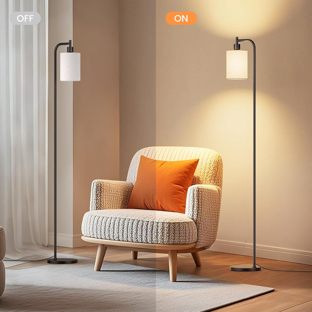 SIBRILLE Floor Lamp with Linen Shade, Dimmable Tall Standing Lamp with Remote...