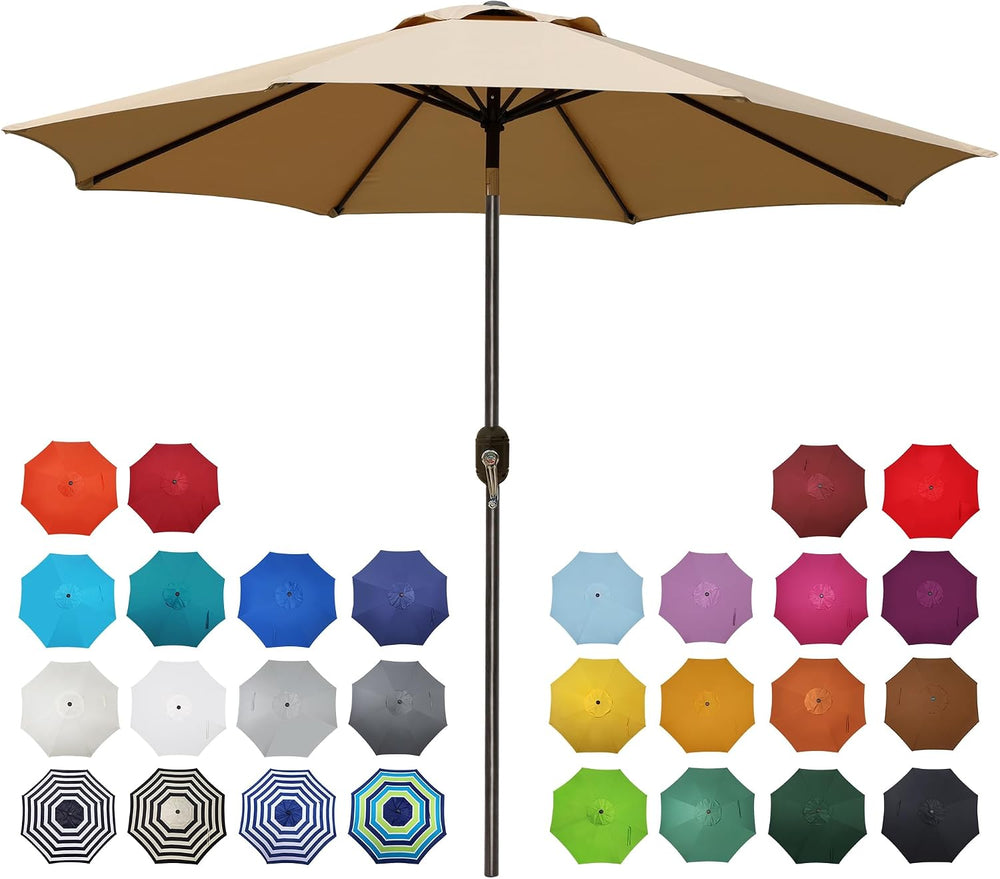 Blissun 9' Outdoor Patio Umbrella, Outdoor Table Umbrella, Yard Umbrella,...