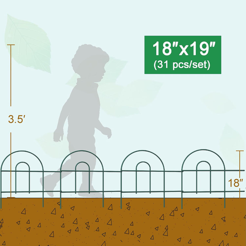 Green Garden Fencing 18inX50ft Decorative Border Wire Edging Garden Fence