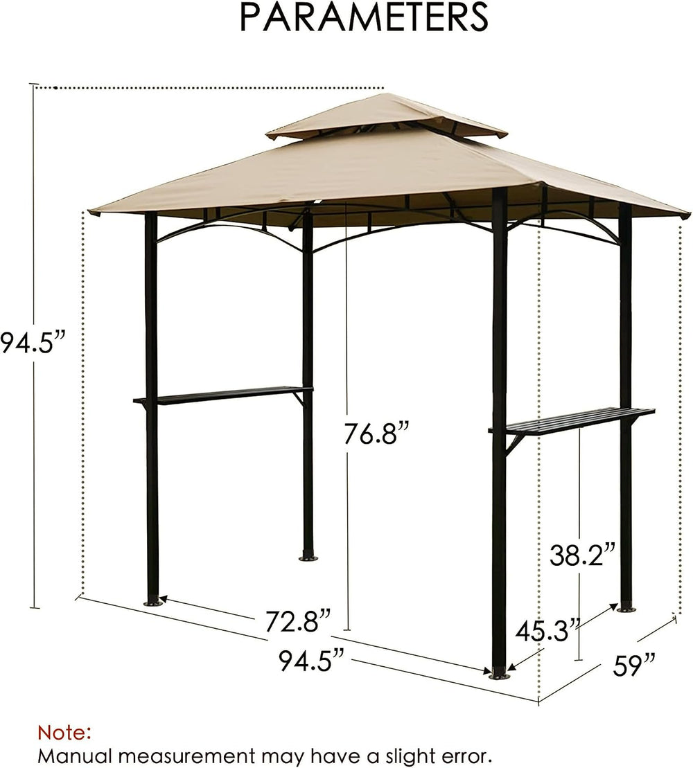 Kozyard Andra 8' x 5' BBQ Grill Gazebo Canopy Tent, Vented Soft Top Roof