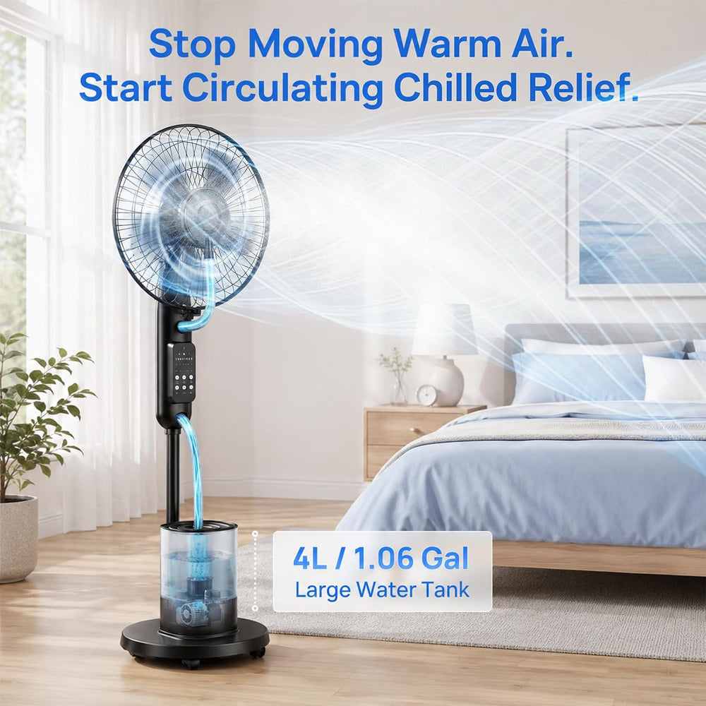 Upgraded Misting Fan with 4L Large Water Tank
