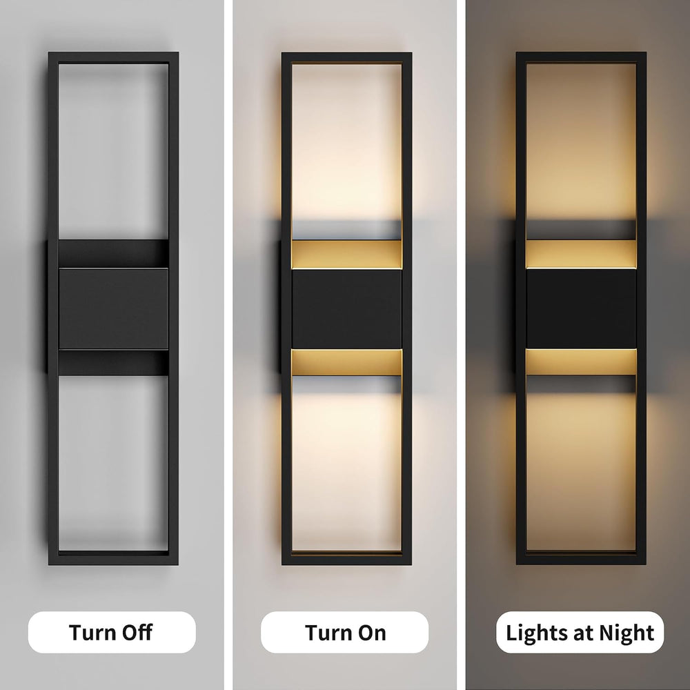 LamQee 20 Inch Modern Outdoor Wall Light 3000K 800LM 16W Integrated LED, IP65...