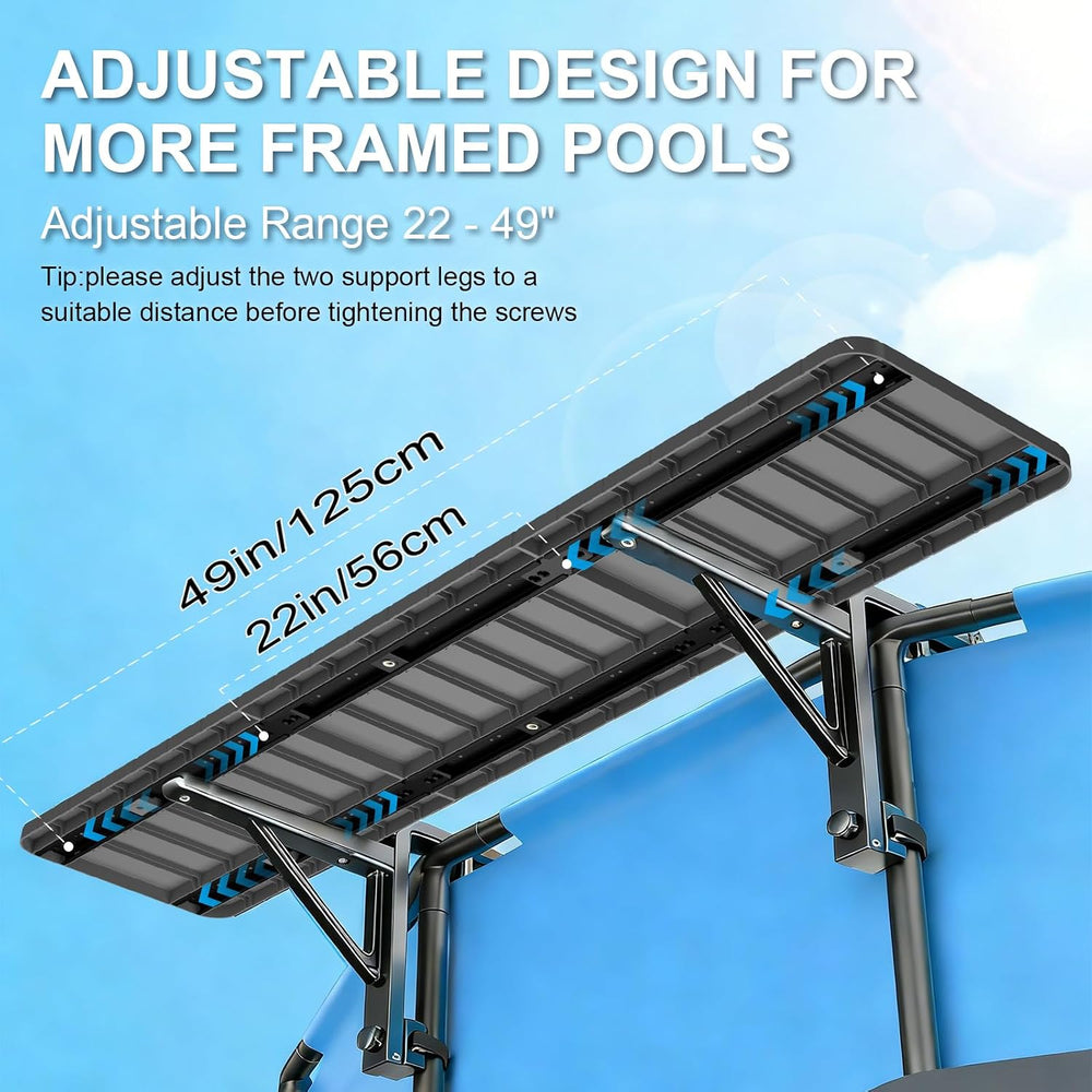 Poolside Bar Table for Above Ground Pool, 49.4x9.6 Outdoor Hanging Swim-Up Ta...