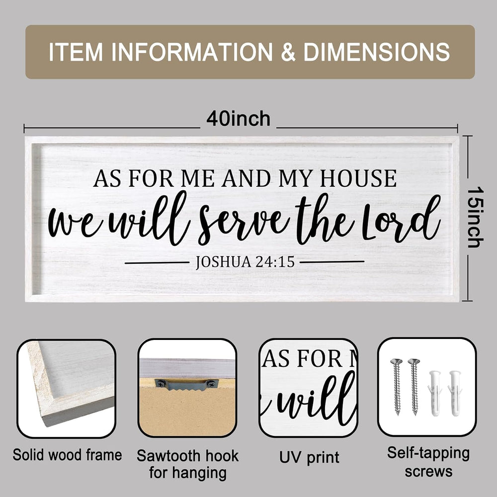 As For Me And My House We Will Serve The Lord Framed Wall Art, 40''×1...