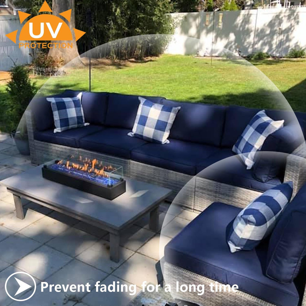 Patio Cushion Covers Replacement, Blue, 28x28x6, 28x13x6