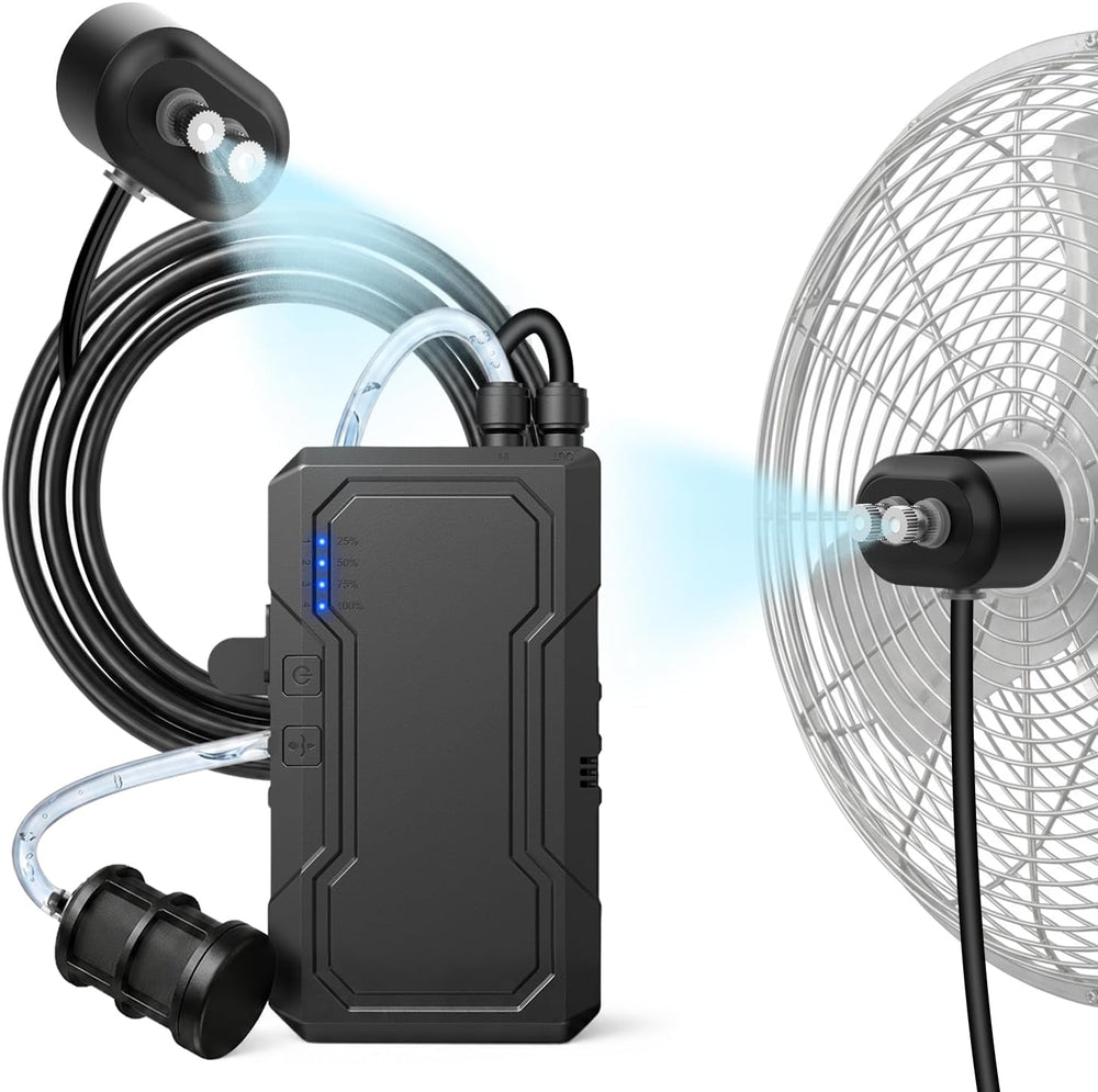 Portable Misting System with Water Pump, 6000mAh Outdoor Misters for Outside ...
