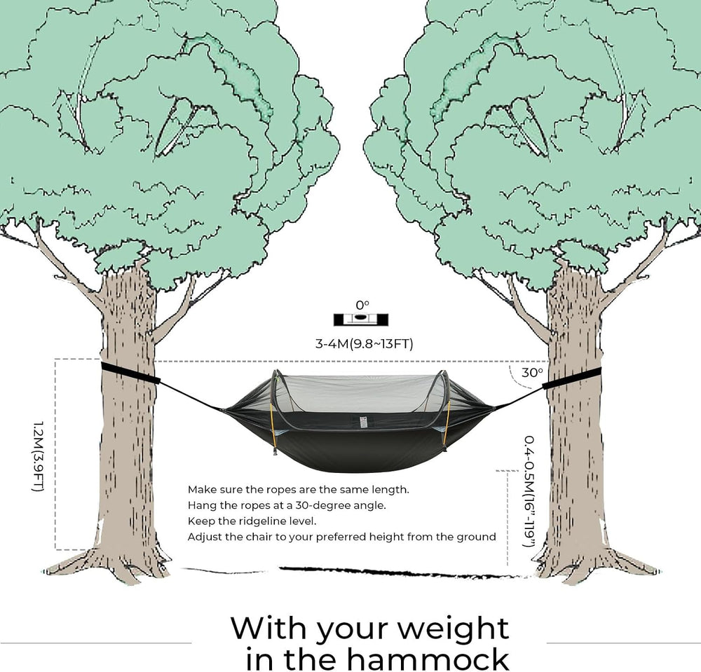 Camping Hammock Tent with Mosquito Net & RainFly, 3 in 1 Waterproof Light...