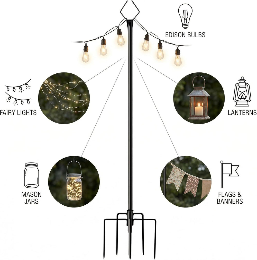 10FT Outdoor String Light Poles, Pack of 4