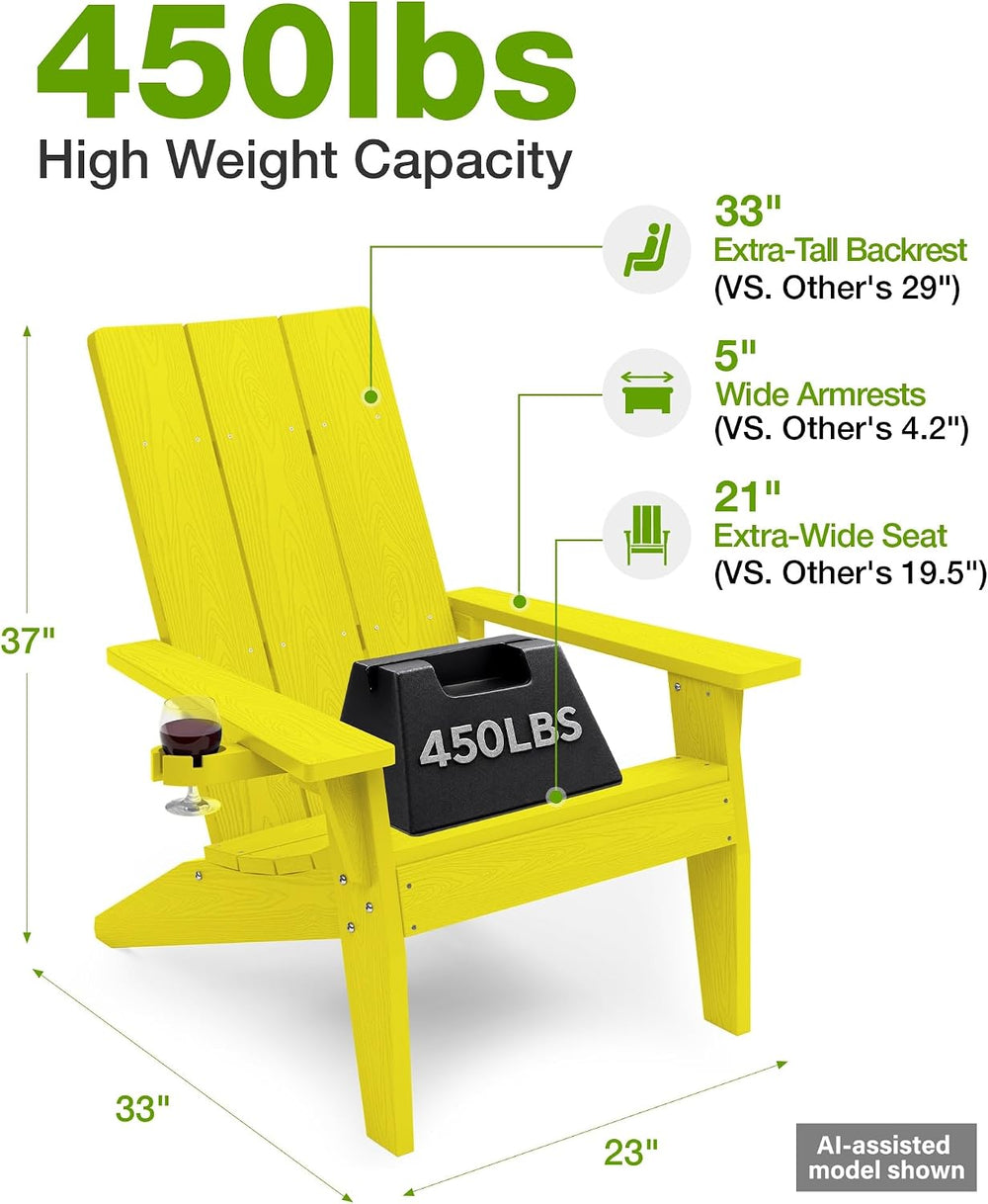 MXIMU Adirondack Chairs Set of 2, 450lb Capacity & 33in Tall Backrest