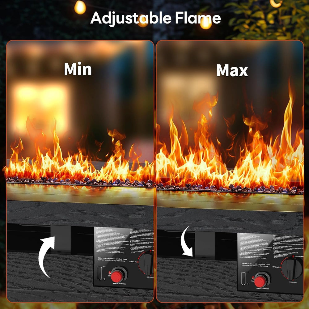 51” Outdoor Propane Fire Pit Table, 50000 BTU 4-in-1 Gas Fire Pits, Gray