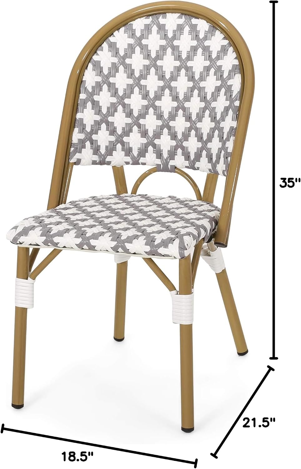 Christopher Knight Home Darcy Outdoor French Bistro Chair (Set of 4), Gray + ...