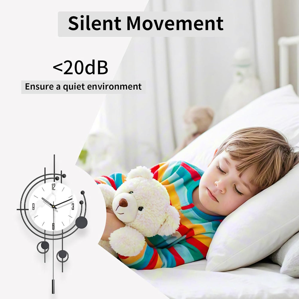 Modern Wall Clock for Living Room Decor Large Decorative Metal Wall Clock wit...