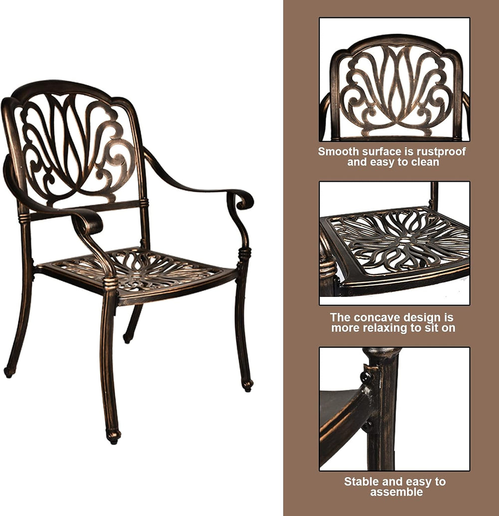 TITIMO 5-Piece Outdoor Patio Dining Set, Cast Aluminum Patio Furniture Set, 4...
