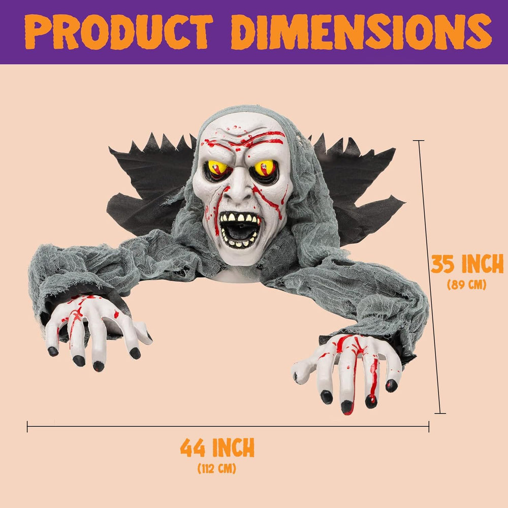 JOYIN Halloween Decorations Outdoor Light-Up Zombie Groundbreaker with bloods...