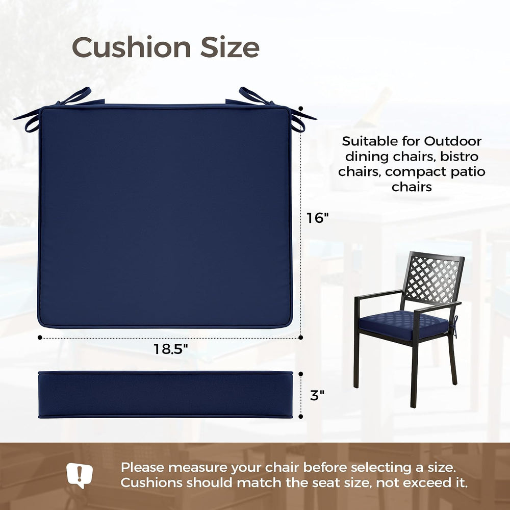 UNIKOME Outdoor Chair Cushions Set of 4, Water Resistant Patio Seat Cushions ...