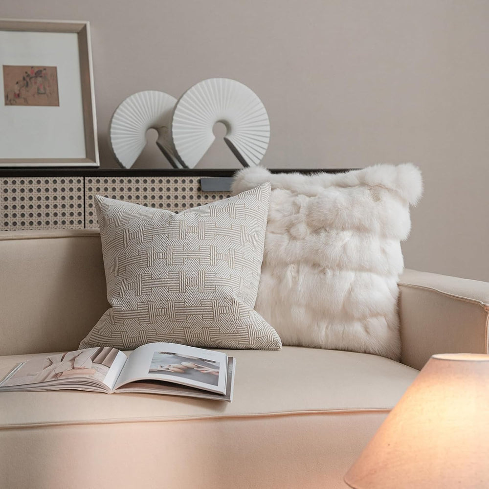 Croker Horse 20x20'' Inches Throw Pillow Cushion Cover - Emma Beige T...