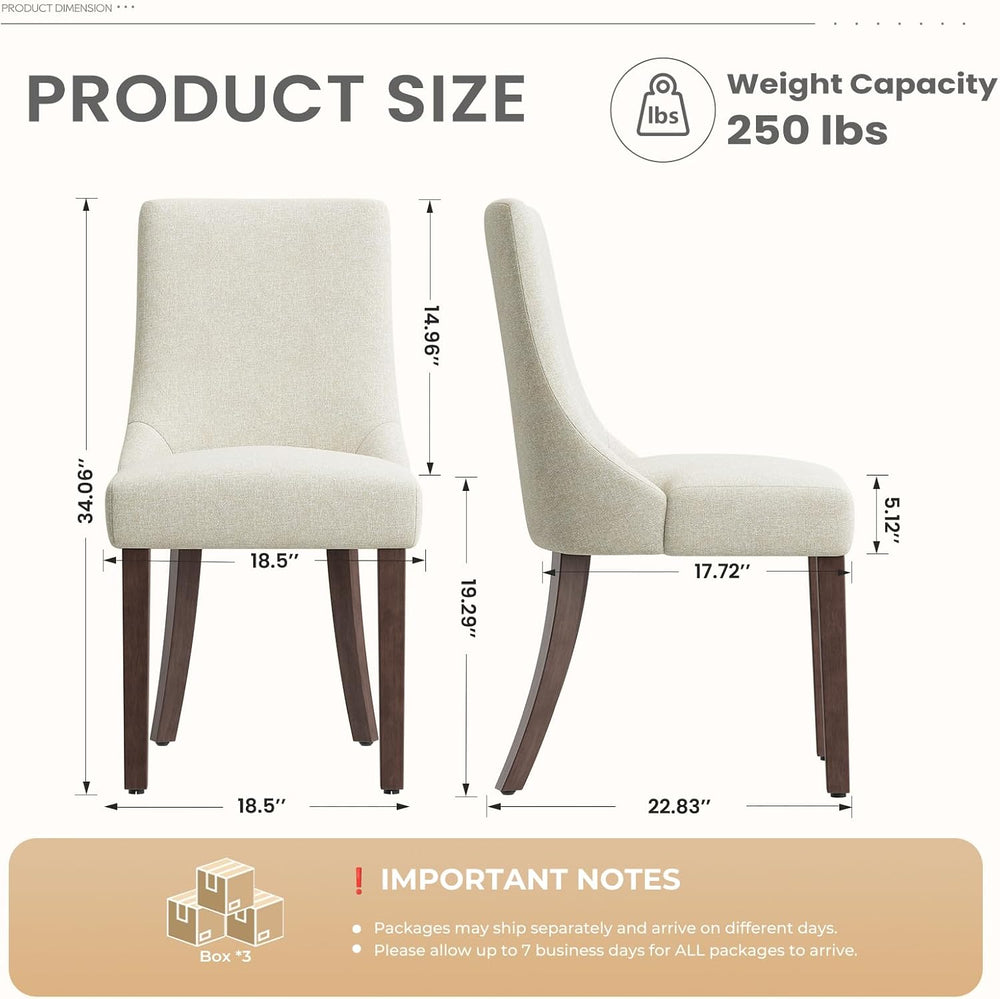 MALOL Wooden Dining Chairs Set of 6, Upholstered Kitchen & Dining Room Ch...