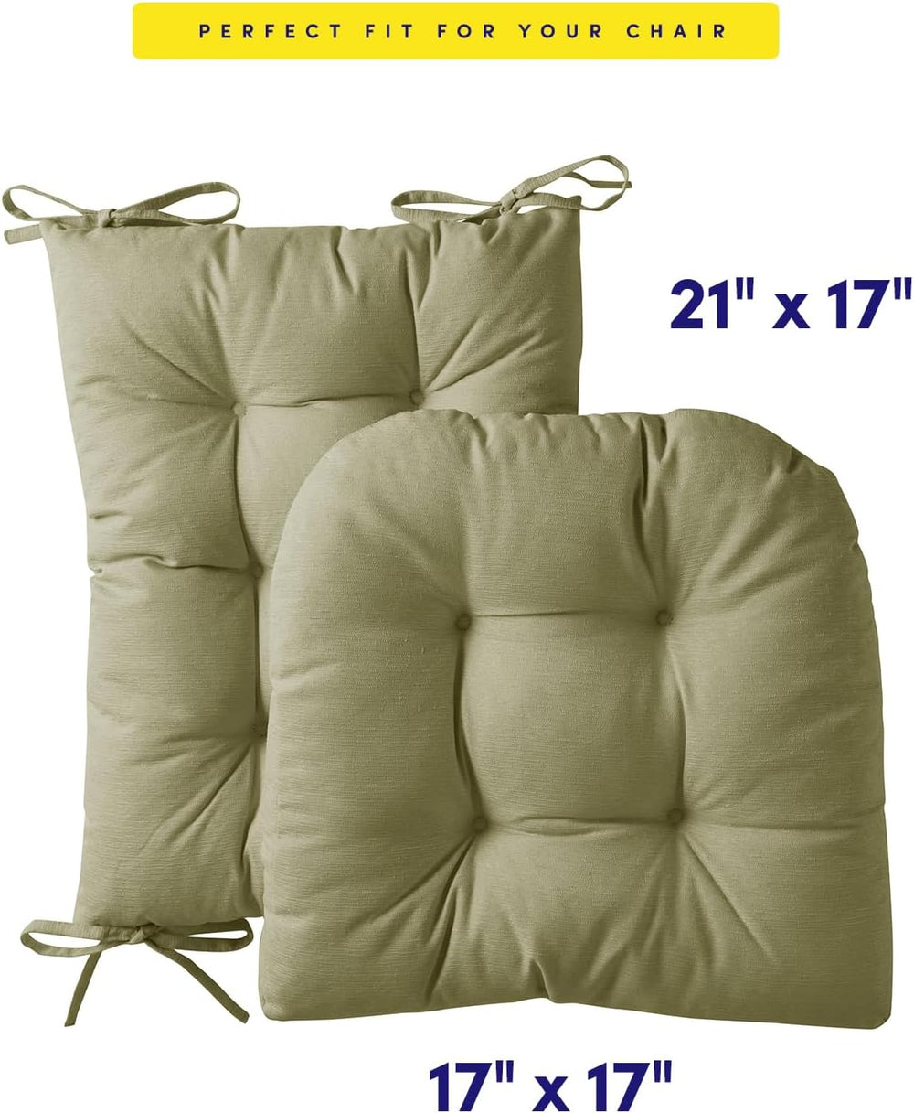 Rocking Chair Cushion Premium Pads Non Skid Slip Backed Set of Upper and Lowe...