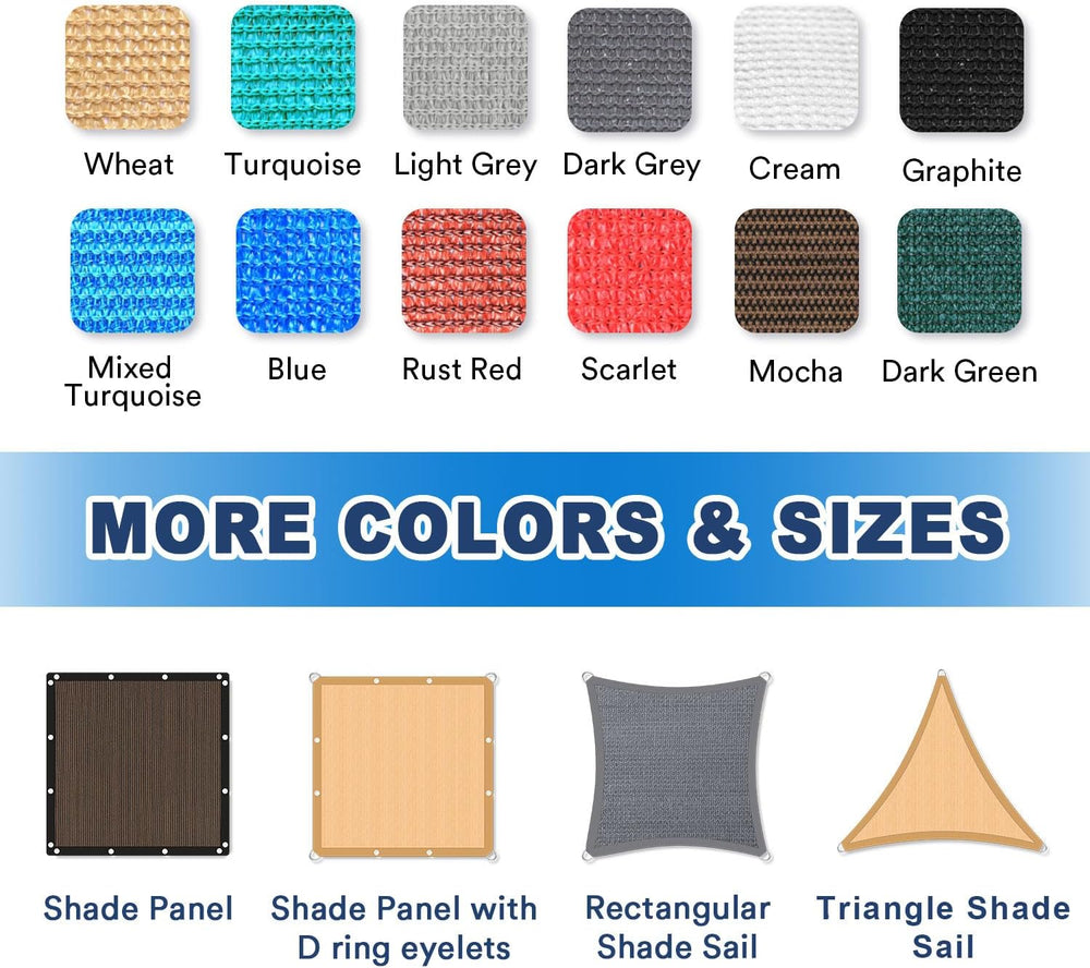 VICLLAX 90% Shade Fabric Sun Shade Cloth with Reinforced Grommets, Outdoor Su...