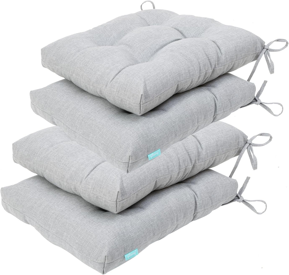 QILLOWAY Indoor/Outdoor Square Seat Patio Cushion - 19-Inches,Pack of 4,Gray,...
