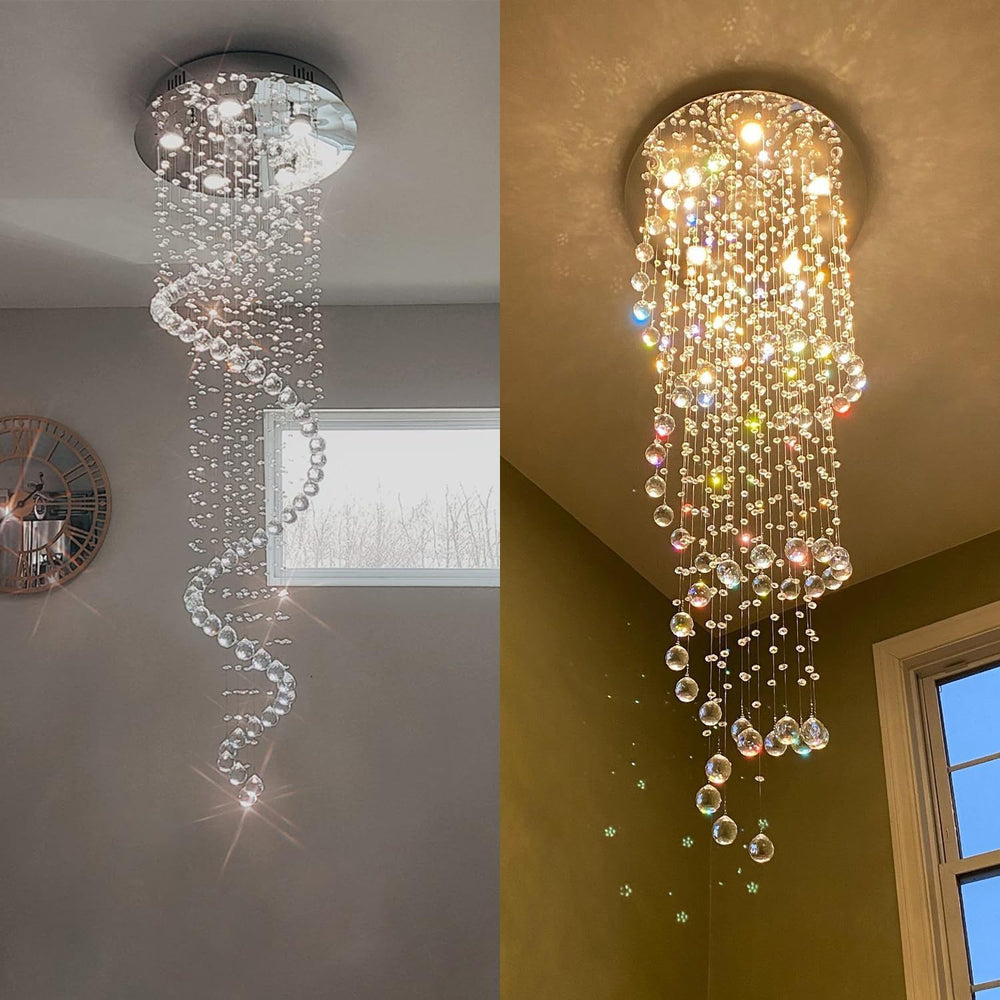 Elegance Spiral Chandelier for Dining Area, Modern Swirl Raindrop Chandelier ...