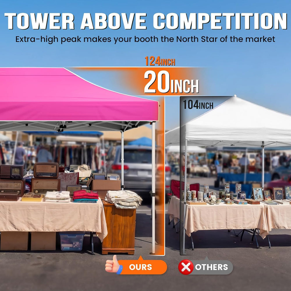 Quictent 10x15 Heavy Duty Pop up Canopy Tent with Wheeled Bag