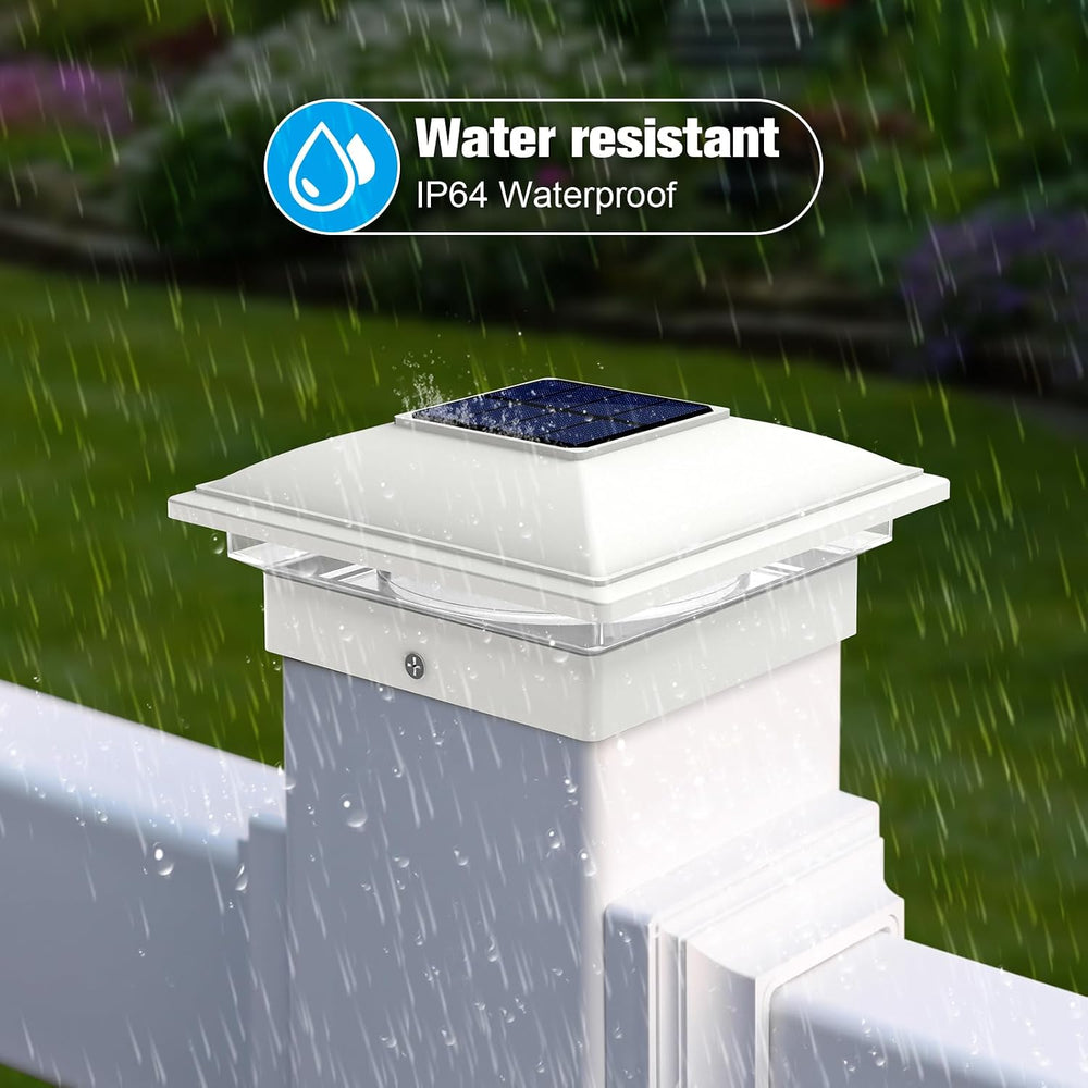 VOLISUN White Solar Post Cap Lights, Warm White Fence Lights 12 Pack