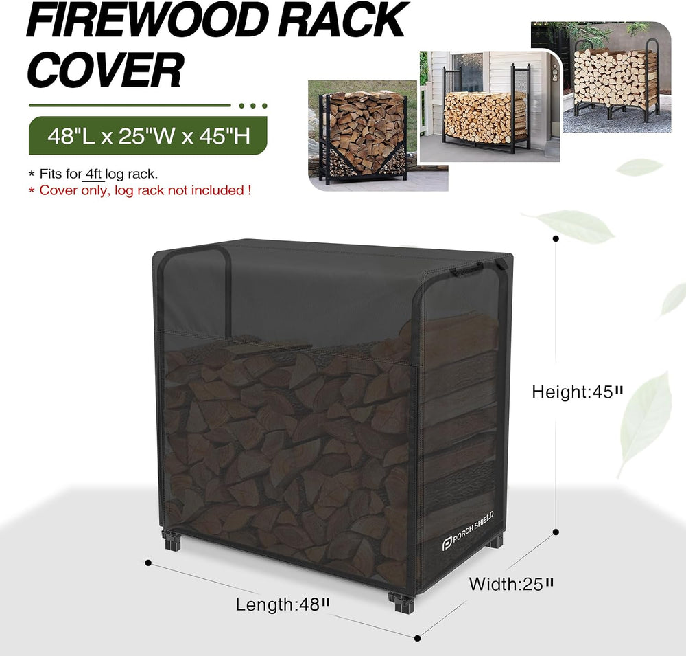 Porch Shield 4ft Waterproof Firewood Rack Cover