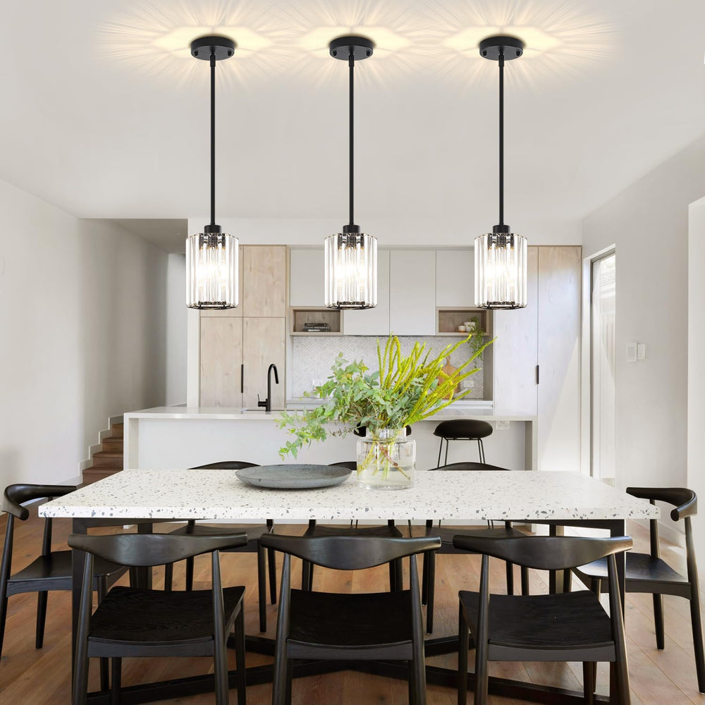 Black Pendant Lights Kitchen Island Modern Crystal Hanging Pendant Light