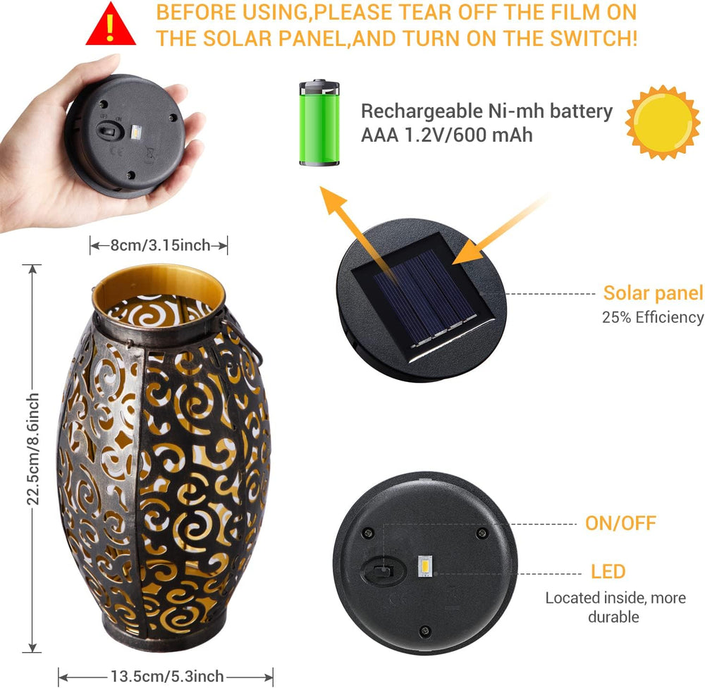 Solar Lanterns Outdoor Waterproof 2 Pack Solar Garden Lanterns Garden Decor