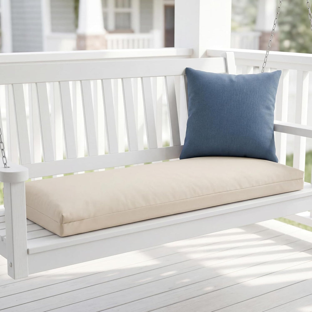 baibu Waterproof Outdoor Bench Cushion with Ties, 45 x 16 x 3.5 Inch, Beige