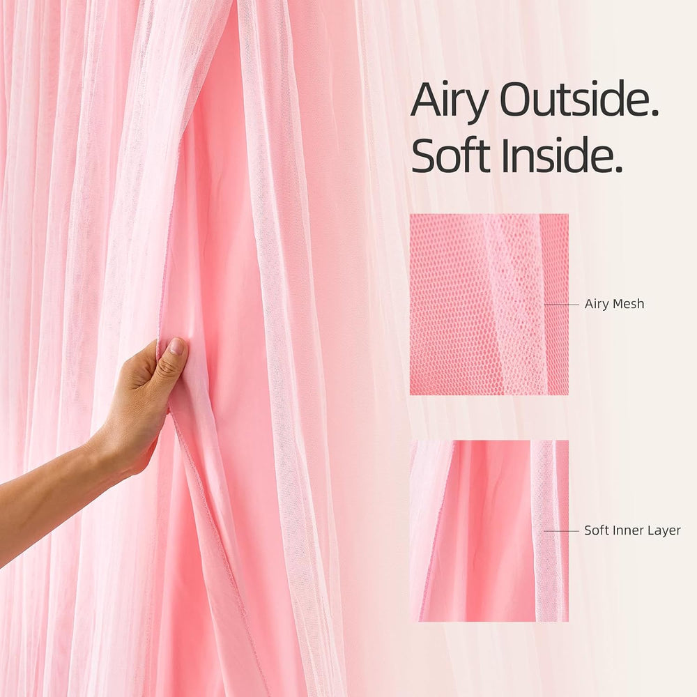 Princess Bed Canopy for Girls with Star Lights