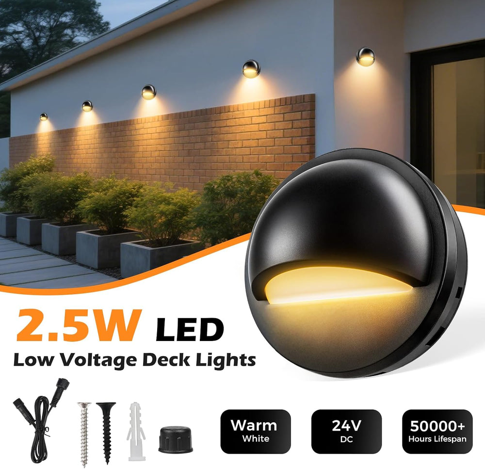 Low Voltage LED Deck Lights Kit with Transformer Timer and Photocell Sensor, ...