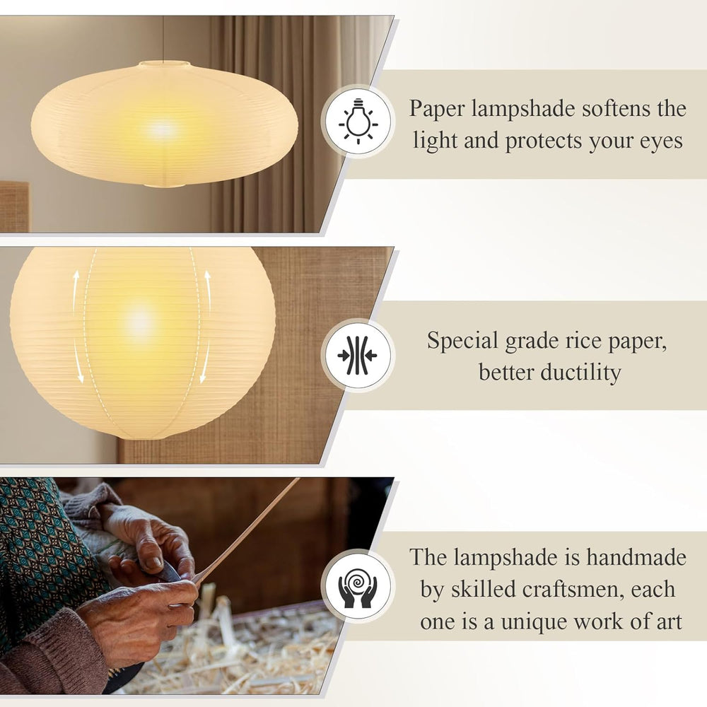 Fuyoooo 2 Pcs Chinese Paper Lanterns 20 Inch White Lampshade, Large Round and...