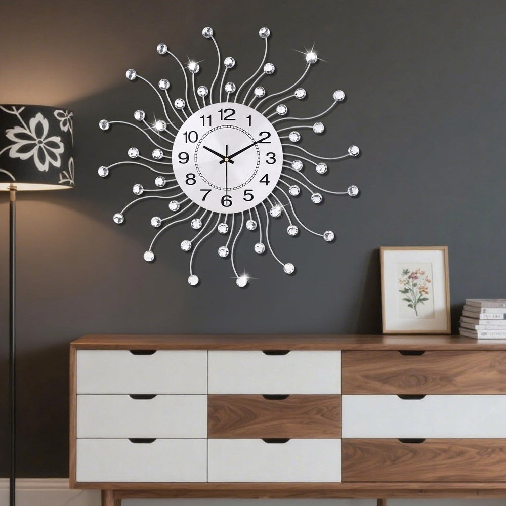 SIN&MI Large Wall Clock for Living Room Decor,Quiet Metal Quartz Clocks M...