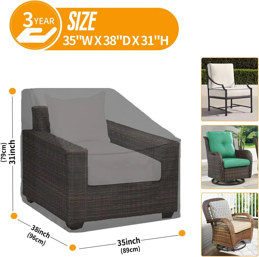 Kipiea Patio Chair Covers Waterproof Winter 2 Pack - Heavy Duty Lawn Outdoor ...
