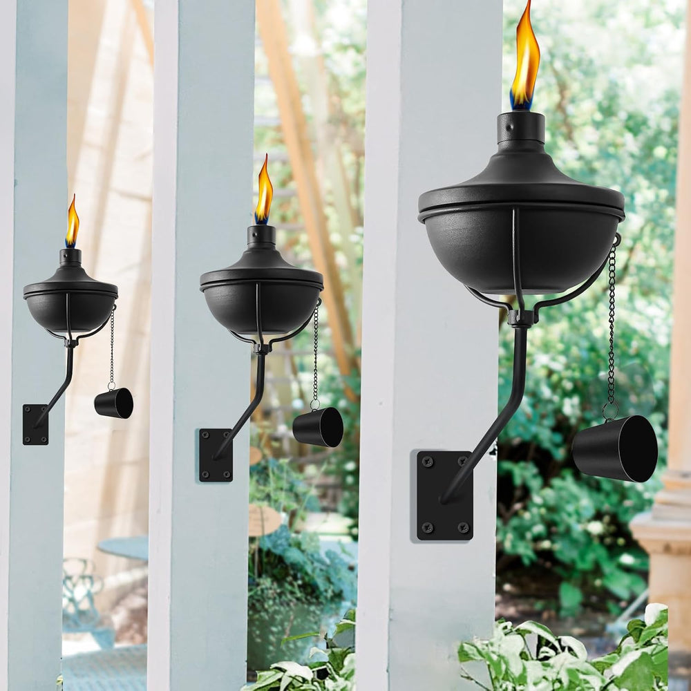Wall Mounted Citronella Torches Set of 6, 24 oz Garden Torches for Outside, R...