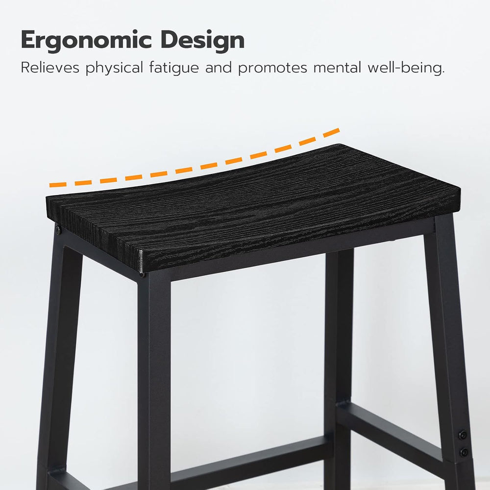 HOOBRO Bar Stools, Set of 2 Bar Chairs, 23.6 Inch Saddle Stools, Kitchen Coun...