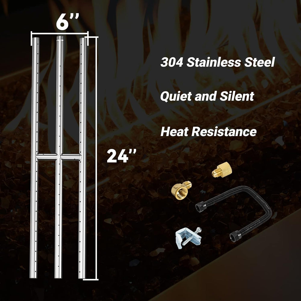 Skyflame 24" x 6" Rectangular Gas Fire Pit H-Burner