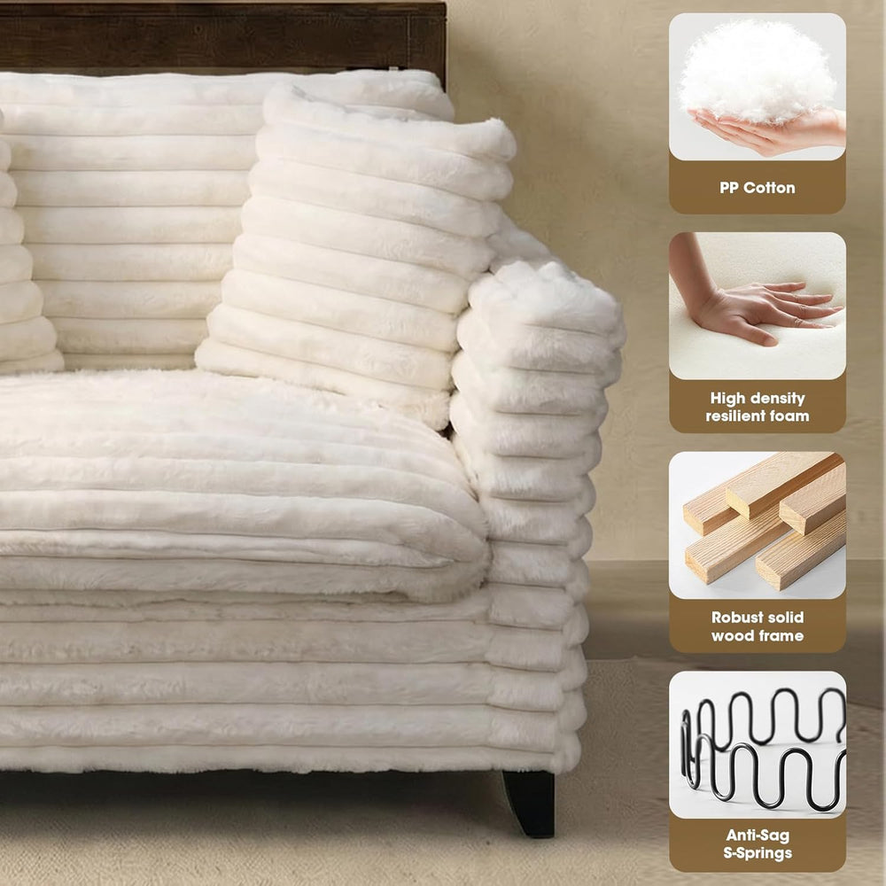 ERYE Oversized Corduroy Upholstered Accent Chair Comfy Reading Sofa Chair for...
