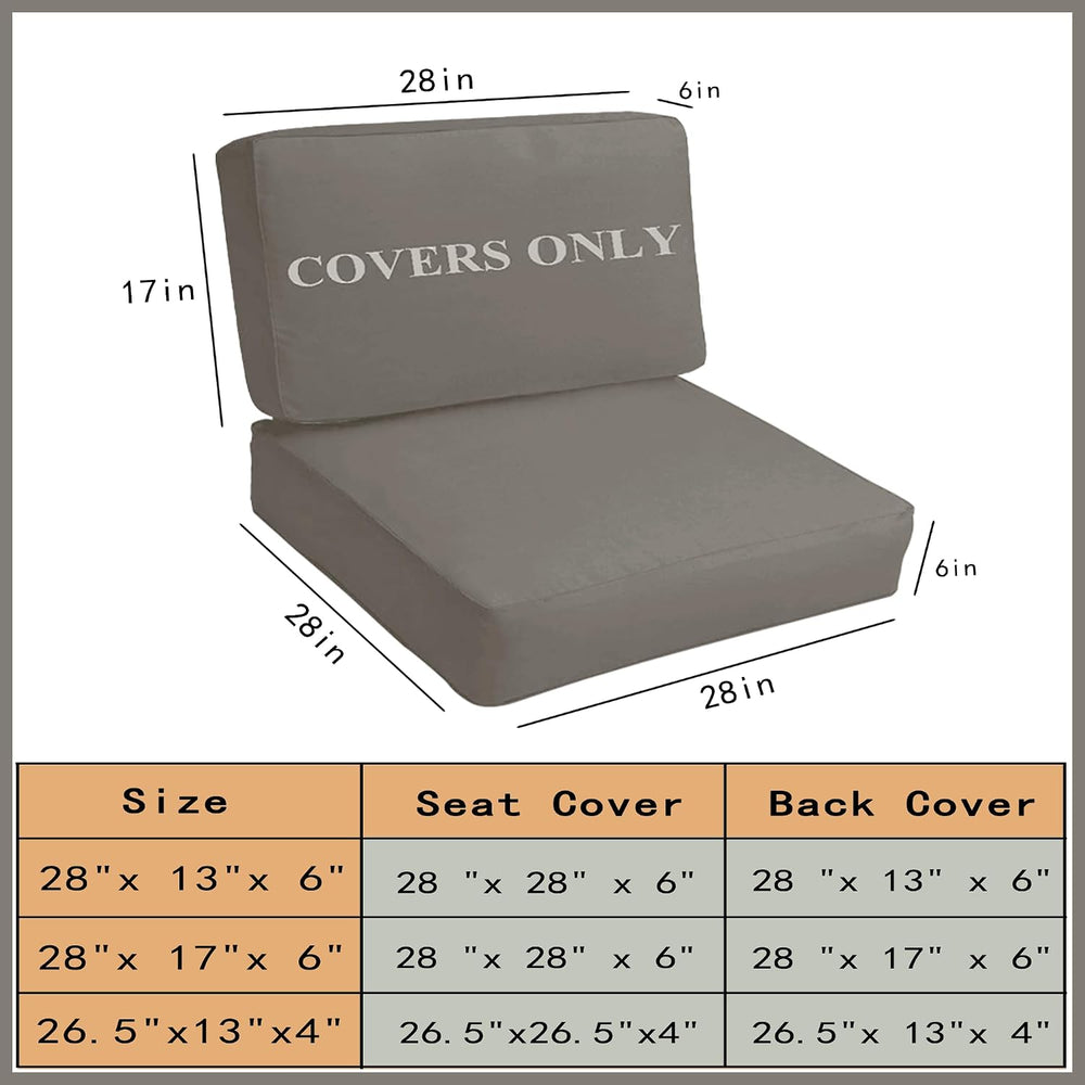 Patio Cushion Covers Replacement, Deep Seat Patio Cushions Cover set of 4