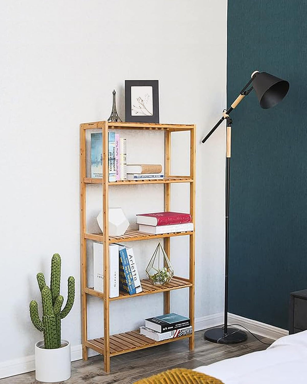 SONGMICS 5-Tier Bamboo Shelf, Freestanding Bathroom Storage Rack