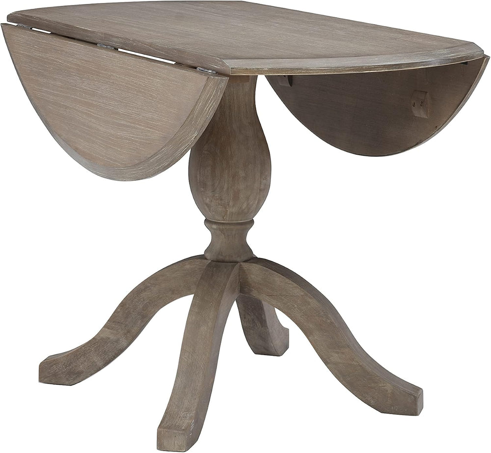 Linon Home Decor Mauro Antique Rustic Brown Drop Leaf Small Dining Table with...