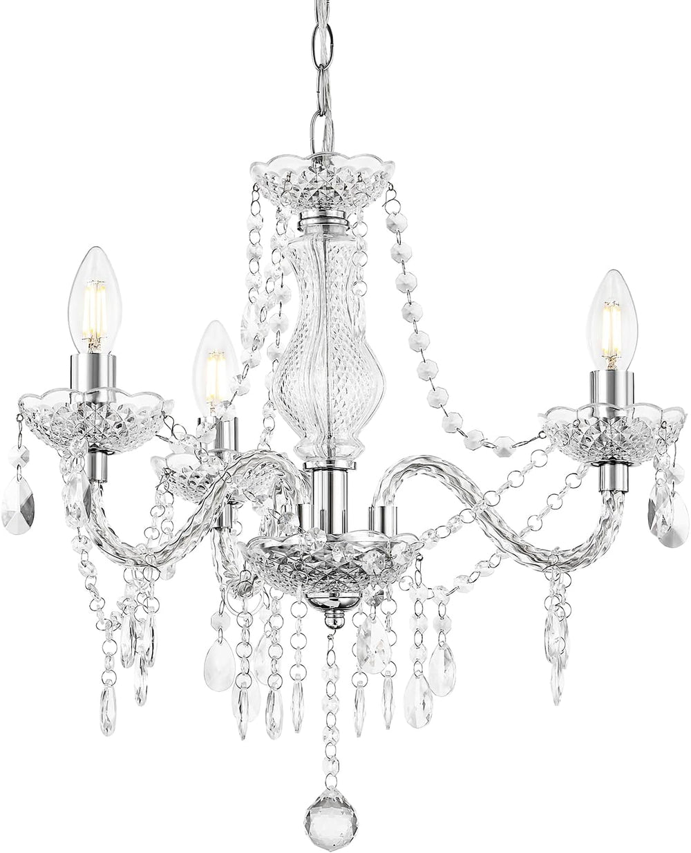 Luvkczc Chandeliers for Dining Room, 3-Light Acrylic Ceiling Light Adjustable...
